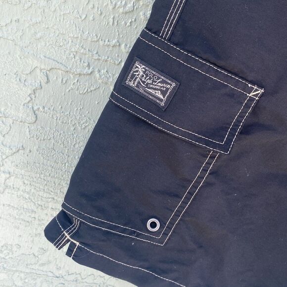 Polo Ralph Lauren Board Shorts Swim Trunks Sz L Black - Picture 7 of 12